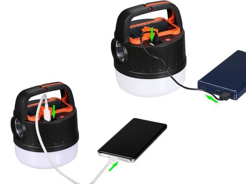 LATARKA LAMPKA KEMPINGOWA PORĘCZNA AKUMULATOR LED USB RĄCZKA SOLIDNA na Arena.pl