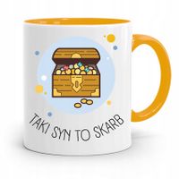 Kubek Żółty Prezent Dla Syna Taki Syn To Skarb Z Nadrukiem Ze Zdjęciem