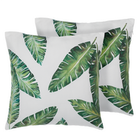 Zestaw 2 poduszek dekoracyjnych w liście 45 x 45 cm zielona DIANELLA