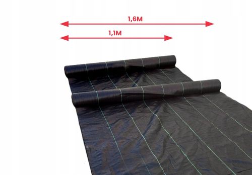 AGROTKANINA 135g 1,6x50m agrowłóknina PREMIUM UV 3% mocna czarna mata+kotwy na Arena.pl