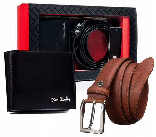 zestaw prezentowy: skórzany portfel i pasek męski - pierre cardin na Arena.pl