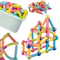 KLOCKI MAGNETYCZNE PATYCZKI KULE KONSTRUKCYJNE EDUKACYJNE DZIECI 42 EL.