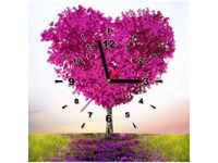 50X50CM OBRAZ ZEGAR PINK TREE OF LOVE DREWNO