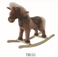 ND28_14873_ZDN_TM151 Konik Koń Na Biegunach Brąz