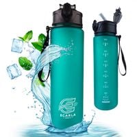 butelka na wodę, sportowy bidon matowy 750ml turkus ecarla sports bd50