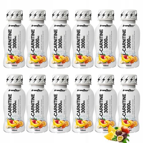 IRONFLEX L-KARNITYNA 3000mg SHOT 12x100ml MOCNY SPALACZ TŁUSZCZU METABOLIZM na Arena.pl