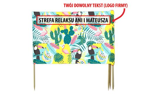 PARAWAN PLAŻOWY Tukany i flamingi z indywidualnym napisem 8 PANELI 78.8 na Arena.pl
