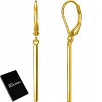 Srebrne kolczyki pozłacane wiszące długie angielskie srebro pozłacane 925