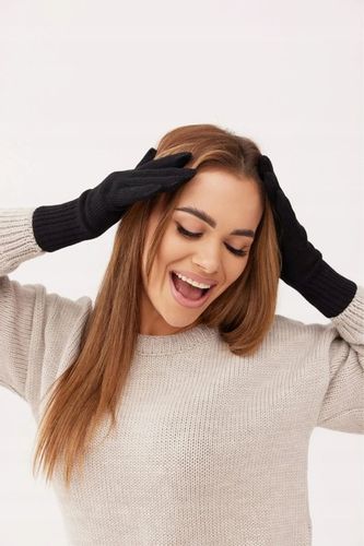 Rękawiczki pojedyncze 100% WEŁNA MERINO - CLASSY - BLACK na Arena.pl