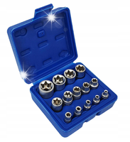 KLUCZE NASADOWE TORX E4-E24 NASADKI TORKS WEWNĘTRZNE ZESTAW KLUCZY 14el