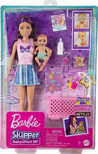 LALKA BARBIE Z DZIECKIEM BOBAS + ŁÓŻECZKO + AKCESORIA na Arena.pl