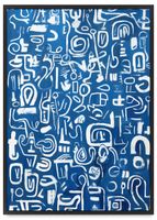 Plakat niebieskie obrazy 40x50 cm w czarnej ramie