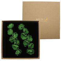 Kolczyki kwiatowe butelkowa zieleń KRYSZTAŁKI boho KOKONET 6-0027