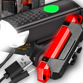 LAMPKA ROWEROWA LED PRZÓD TYŁ ZESTAW DO ROWERU USB