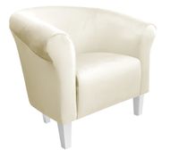 Fotel Milo nogi białe kremowy MG50