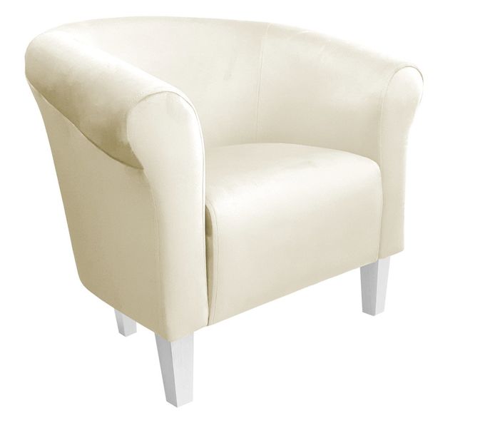 Fotel Milo nogi białe kremowy MG50 zdjęcie 1