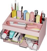 Organizer Biurkowy Skran Wielofunkcyjny z Szufladami Rózowy