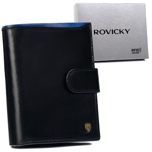 skórzany portfel męski na karty z systemem rfid protect— rovicky na Arena.pl