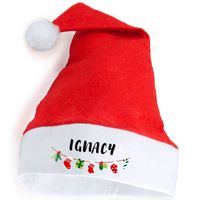 CZAPKA ŚWIĘTEGO MIKOŁAJA Z NADRUKIEM IMIENIEM CZERWONA RÓŻNE WZORY 5 SZTUK
