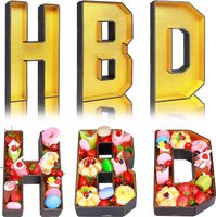 Zestaw Pudełek 3 Sztuki 36 cm Litery H B D Tekturowe na Urodziny