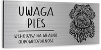 Tabliczka dibond uwaga pies Rosyjski terrier 20x10 cm z NADRUKIEM UV