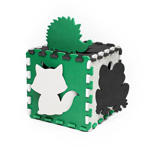 Mata Piankowa Edukacyjna Puzzle Dla Dzieci 114X114 Gruba Zielona na Arena.pl