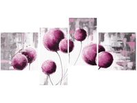 45CM 120CM ZEGAR 4 ELEM ABSTRAKCYJNE DMUCHAWCE FUKSJI ŚCIENNY