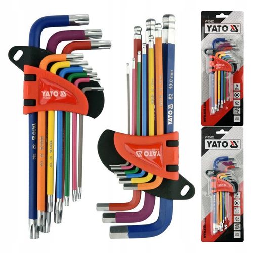 YATO ZESTAW KLUCZE IMBUSOWE TORX + IMBUS Z KULKĄ DŁUGIE T10-T50 1,5-10 18sz na Arena.pl