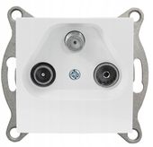 QUADRA GNIAZDO GNIAZDKO TELEWIZYJNE ANTENOWE RTV TV SAT FM BIAŁE DO