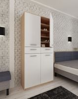 Szafka na buty ubrania ELZA SM Biała / Dąb sonoma - szafa z pólkami