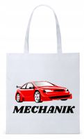 Dla Mechanika Prezent Torba Eco Biała Shopper Z Nadrukiem Ze Zdjęciem