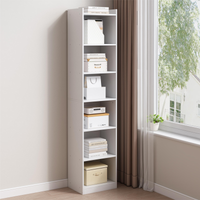 BIAŁY REGAŁ STOJĄCY NA KSIĄŻKI PÓŁKI WYSOKI SKANDYNAWSKI SŁUPEK SZAFA