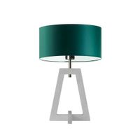 Lampka CLIO abażur zieleń butelkowa stelaż biały