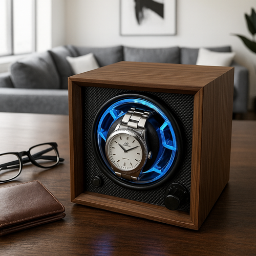 rotomat szkatułka etui automatyczne na zegarek 1szt. drewno 14x12x12cm na Arena.pl