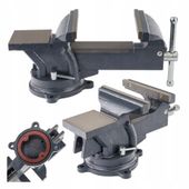 Imadło ŚLUSARSKIE 150 mm OBROTOWE z KOWADŁEM max rozstaw szczęk 120 mm