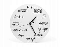 2X Zegar matematyczny ścienny 30 cm biały zegar z działaniami matematycznym
