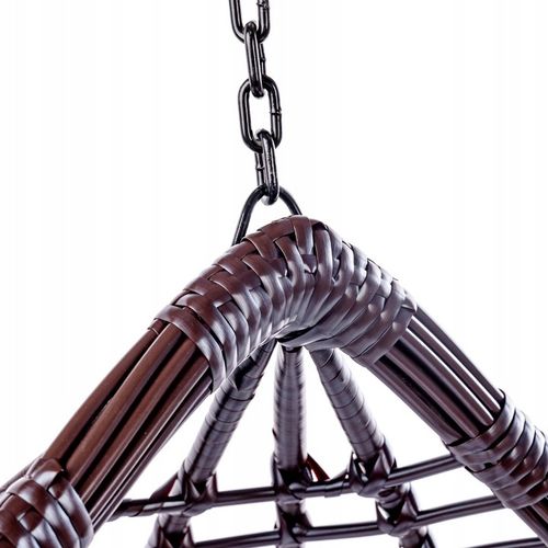 FOTEL OGRODOWY WISZĄCY KOKON DUŻY KOSZ VEGAS Z PODSTAWĄ PODUSZKA SZARA na Arena.pl