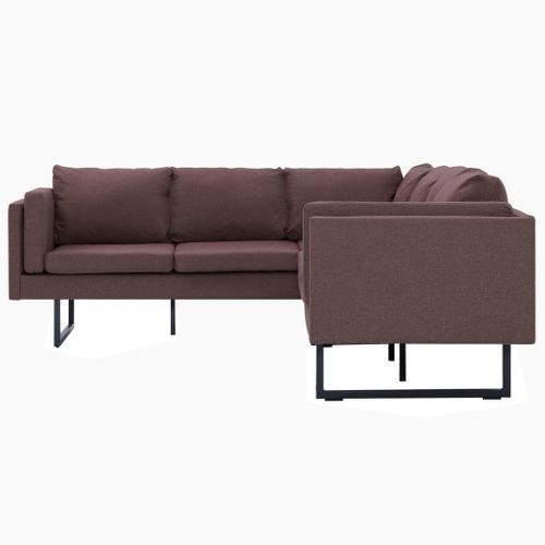 VidaXL Sofa narożna, brązowa, materiałowa na Arena.pl