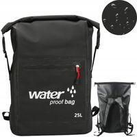 WODOSZCZELNY PLECAK TORBA WOREK WODOOPORNY 25L PODRÓŻNY TURYSTYCZNY CZARNY