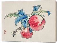 Obraz 90x70cm Peaches, Kōno Bairei Japoński Vintage do Salonu