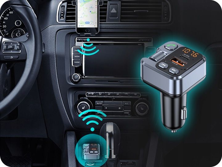 TRANSMITER BLUETOOTH SAMOCHODOWY AUDIO FM MP3 BT SZYBKA ŁADOWARKA USB zdjęcie 8