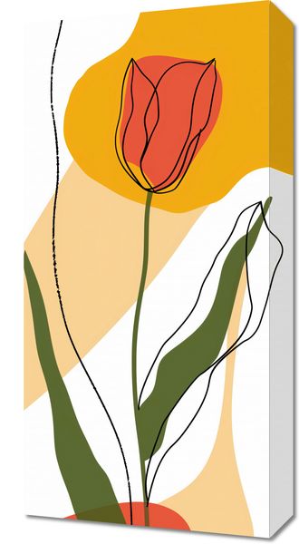 Obraz 30x60cm Przerysowany Tulipan zdjęcie 1