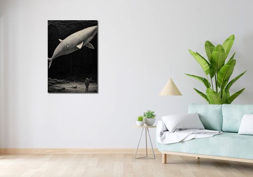 Obraz 60x90cm Biały Wieloryb na Arena.pl