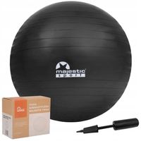PIŁKA GIMNASTYCZNA FITNESS PVC 65 CM Z POMPKĄ MAJESTIC SPORT