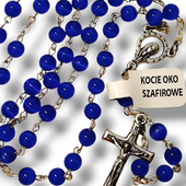 Różaniec Kocie Oko Szafirowe 6Mm