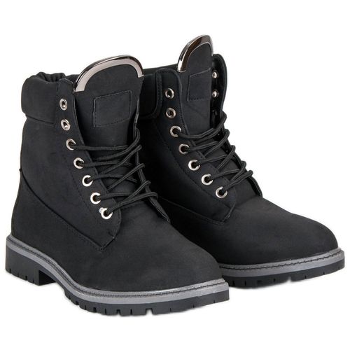 Czarne traperki damskie r.38 na Arena.pl