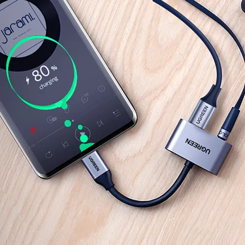 adapter ugreen cm193 50596 audio dwuportowy usb-c (męski) - mini jack na Arena.pl
