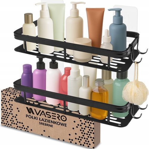 2x PÓŁKA POD PRYSZNIC wisząca samoprzylepna ścienna LOFT łazienki prysznic na Arena.pl