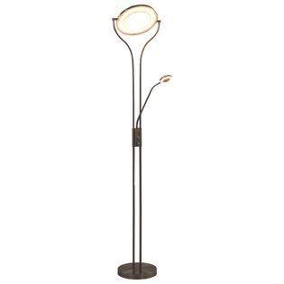 Lampa stojąca, 18 W, srebrna, 180 cm, przyciemniana