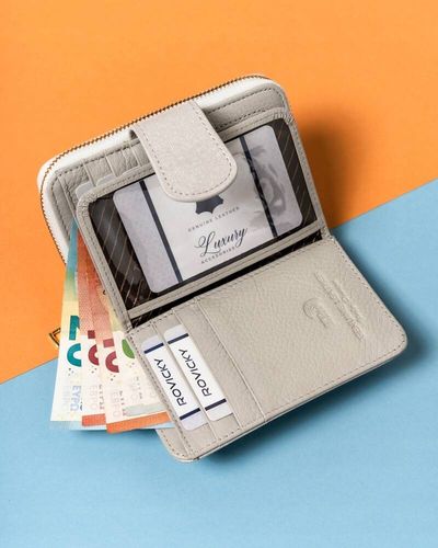 skórzany, elegancki portfel damski na zatrzask i suwak - lorenti na Arena.pl